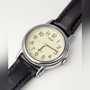 Vintage Seiko Alba Y136-6A80 • Full Lume Dial • New Battery • Japan Quartz